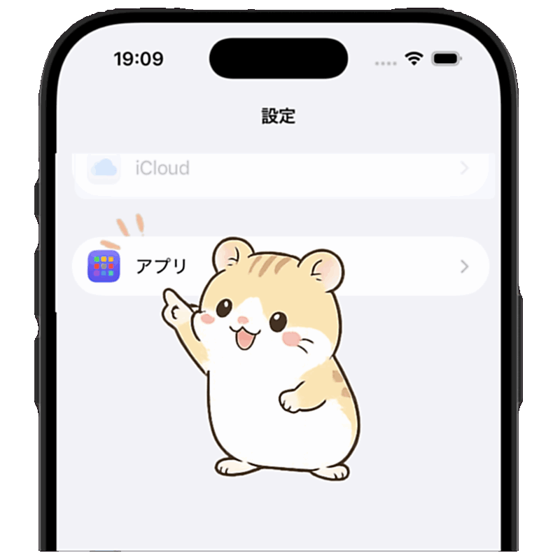 設定内のアプリ項目